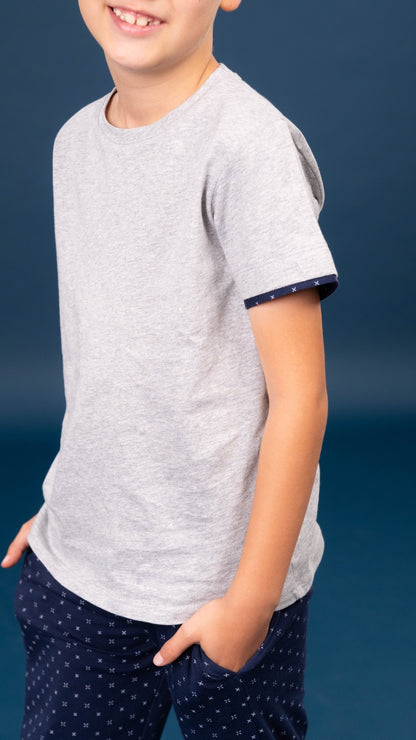 Pijama Record 2 piezas , camisa  manga corta  , y short con bolsas