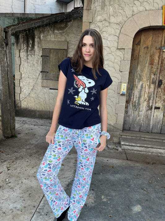 Pijama Clasica  Oceano Manga corta y pantalon