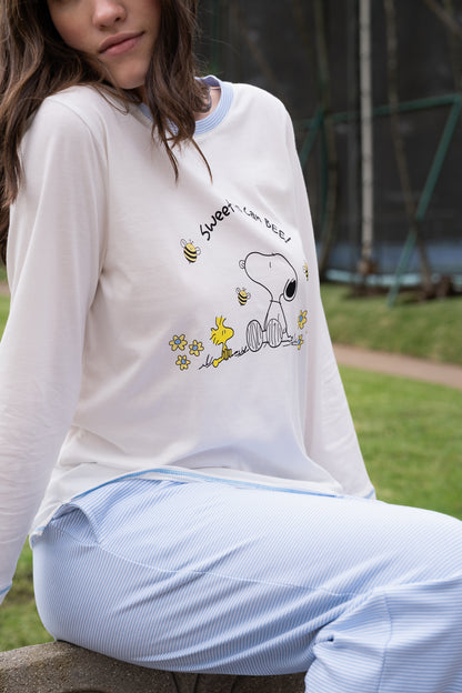 Pijama Sweet Be snoopy Blusa manga larga  de pantalón