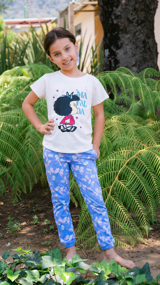 Pijama Clásica Mafalda Mariposas niña