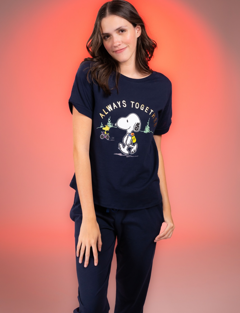 Pijama Always together Snoopy Manga corta y pantalon