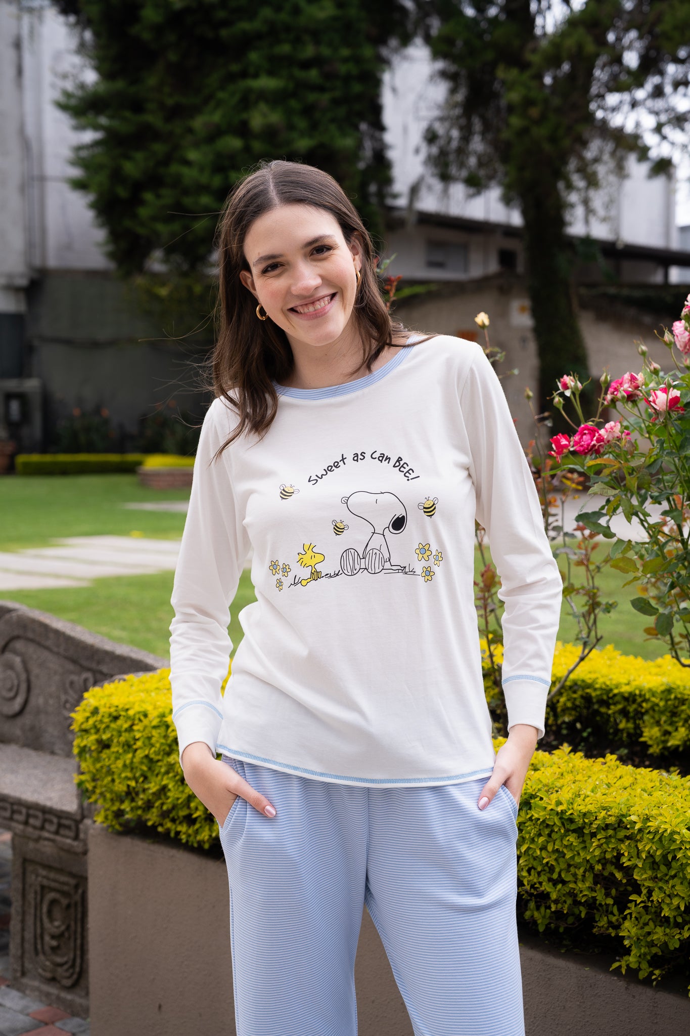 Pijama Sweet Be snoopy Blusa manga larga  de pantalón