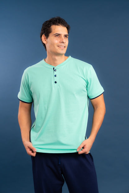 Pijama Luis de Tshirt manga corta y pantalon recto con bolsas 