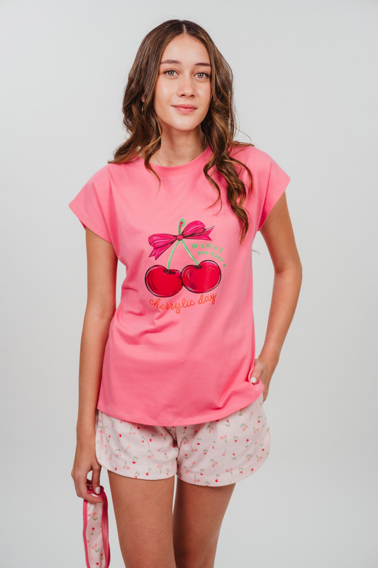 1.6- Pijama cherry blusa y short