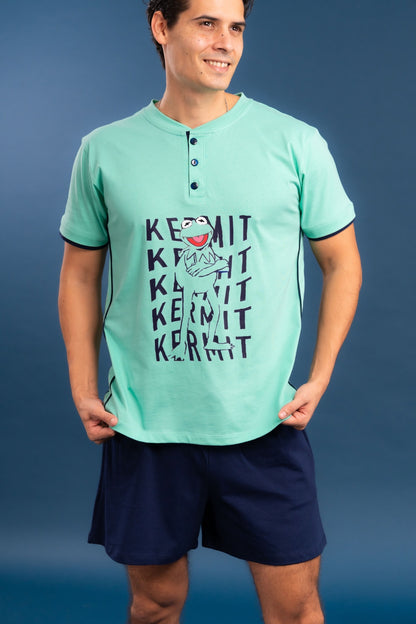 Pijama Rene 2 piezas , camisa  manga corta  , y short con bolsas