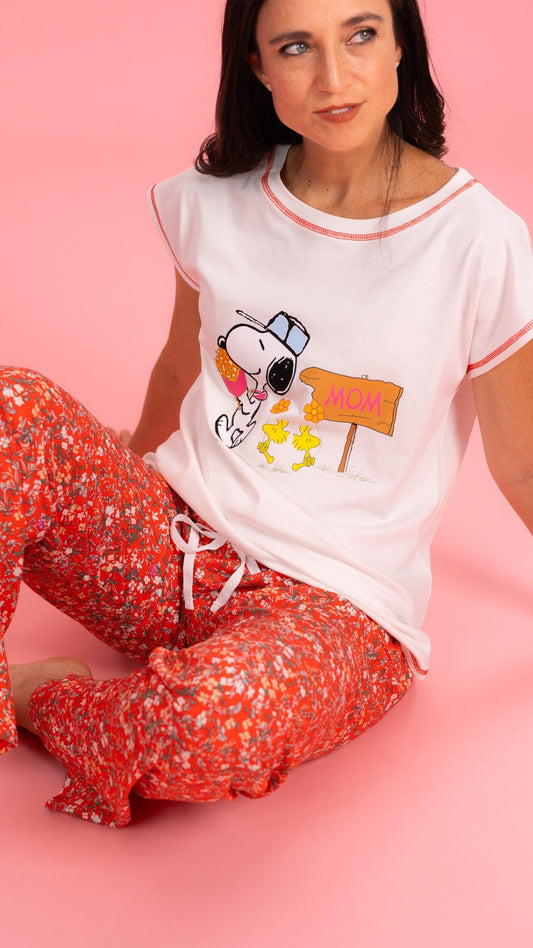 14 Pijama snoopy Mom de pantalon
