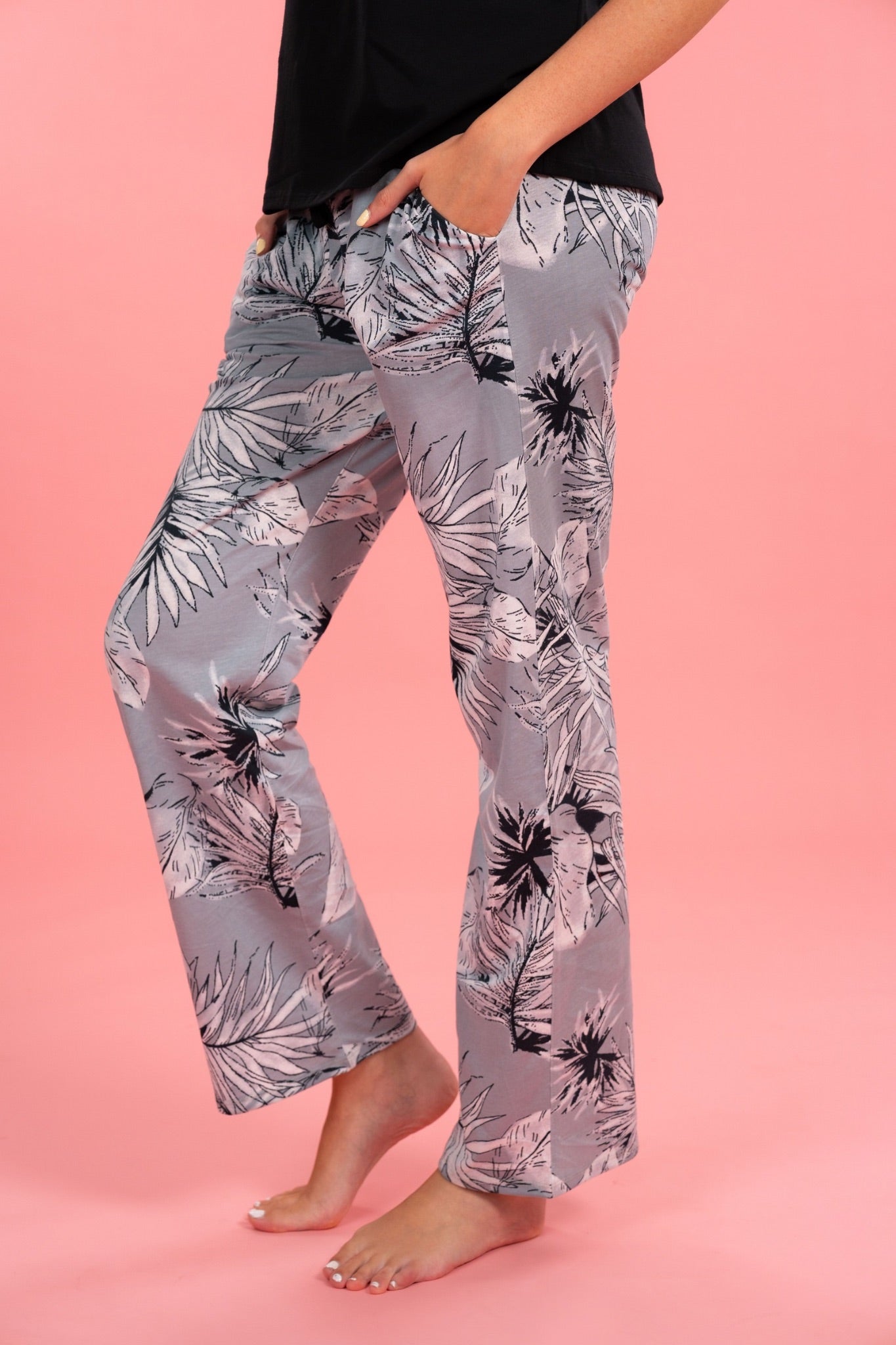Pijama Clásica Camila 2 piezas , blusa  manga corta  , y pantalón con bolsas 