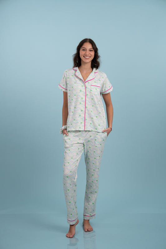 Pijama Camisera Love Mint pantalon