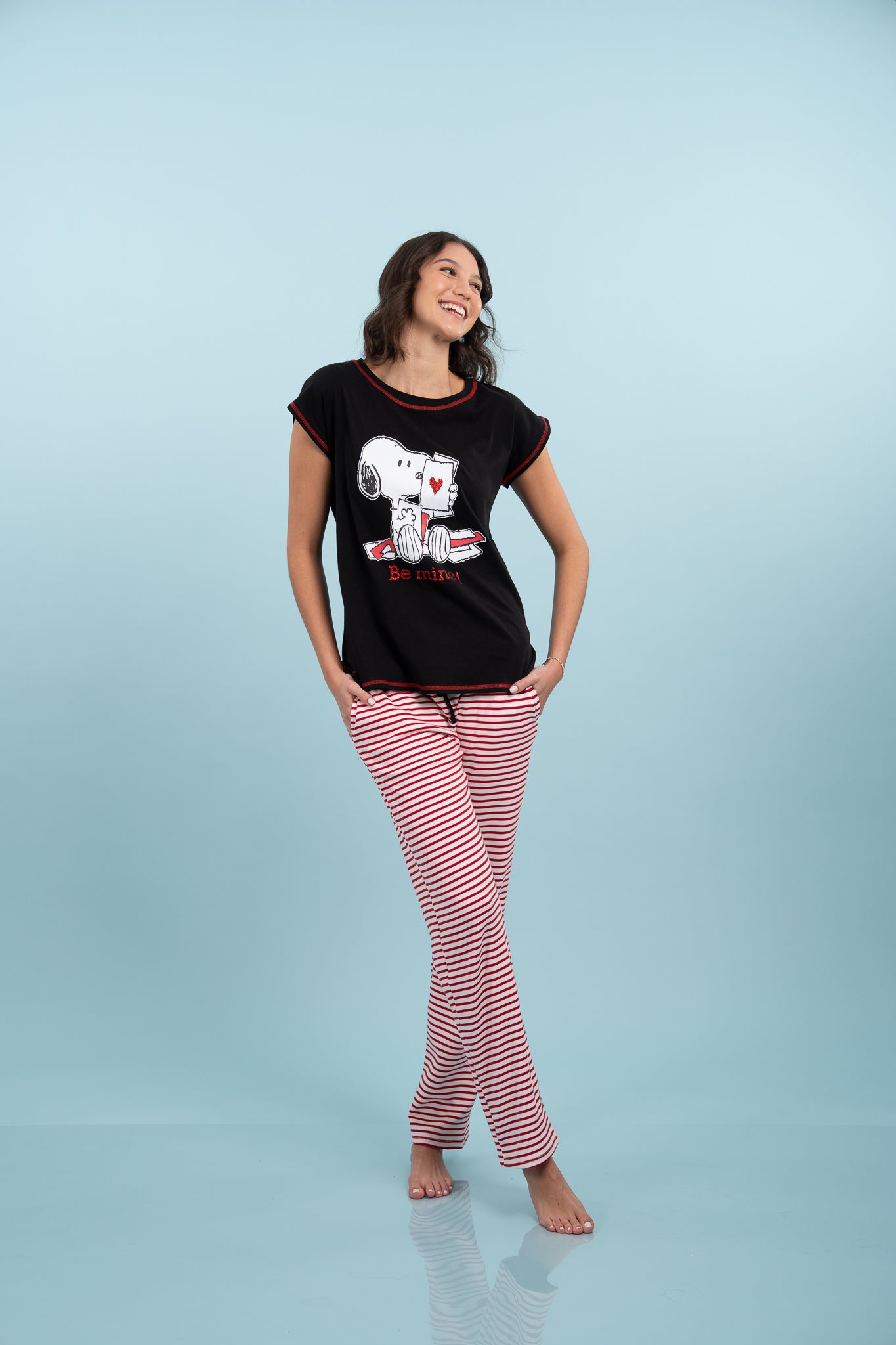Pijama Clasica Be mine Snoopy Manga corta y pantalon