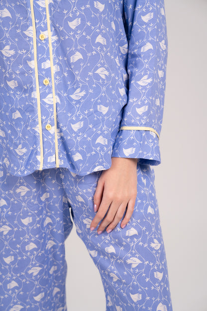 Pijama Camisera  Dove Blusa de botones Manga larga  y pantalón