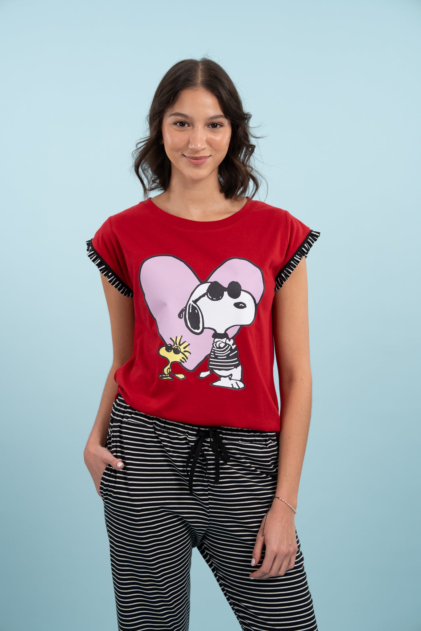 Pijama Clasica True Love Snoopy Manga corta y pantalon