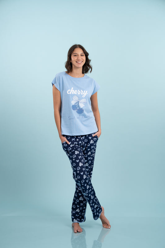 Pijama Clasica Sweet & Cherry Manga corta y pantalon