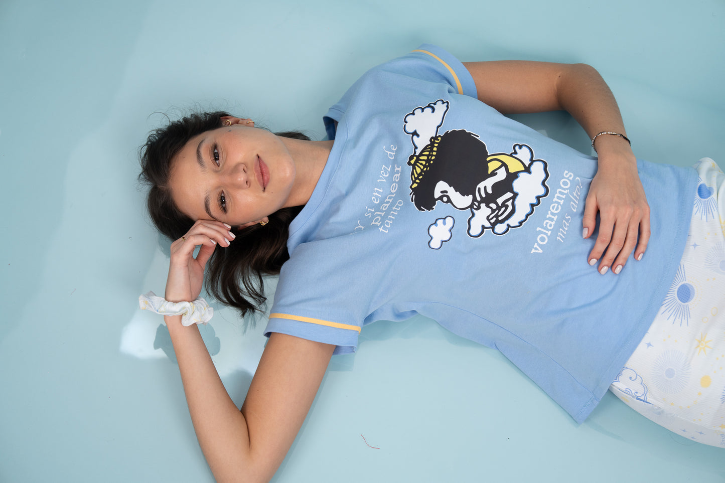 Pijama Clasica Mafalda Cloud  Manga corta y short