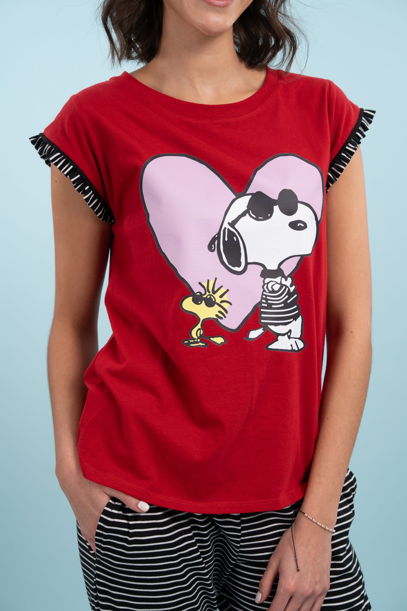 Pijama Clasica True Love Snoopy Manga corta y pantalon
