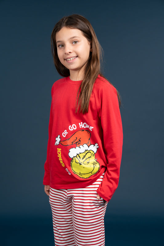Pijama Clasica Go Grinch Manga larga y pantalon