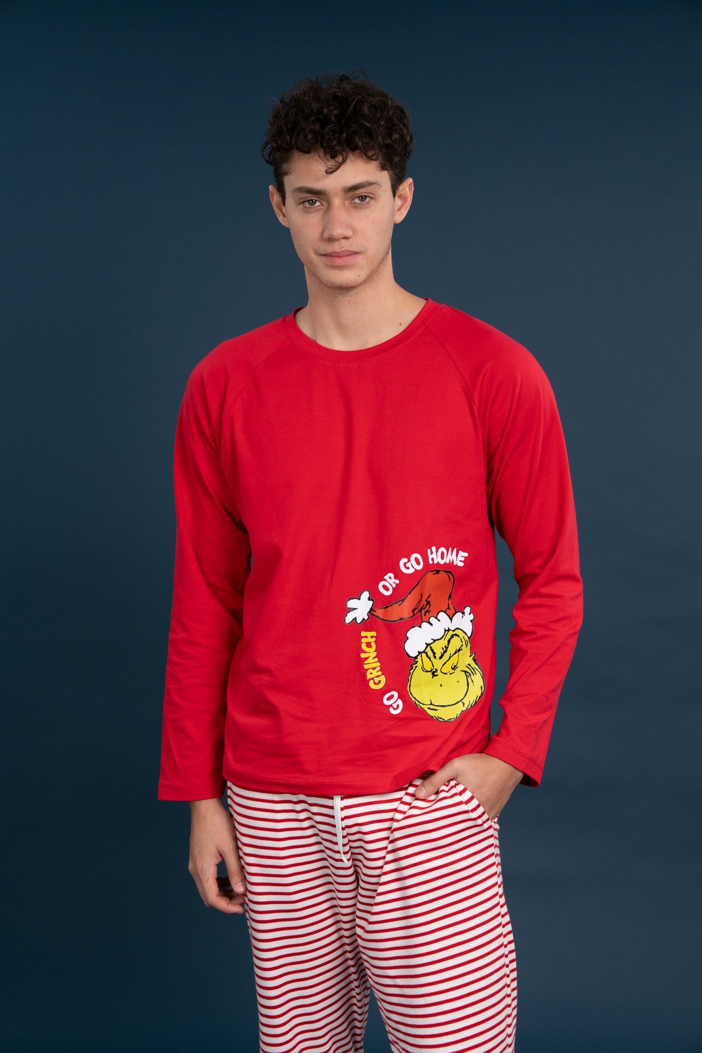 Pijama Clasica Go Grinch Manga larga y pantalon