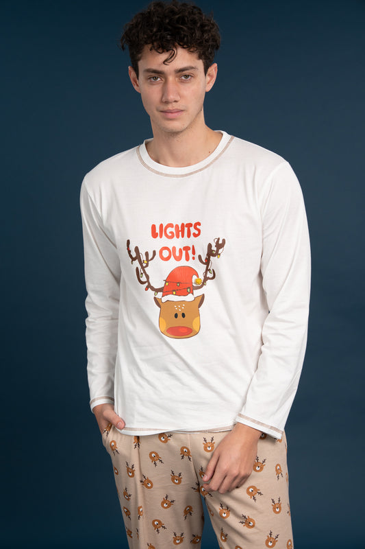 Pijama Clasica Light Out Manga larga y pantalon