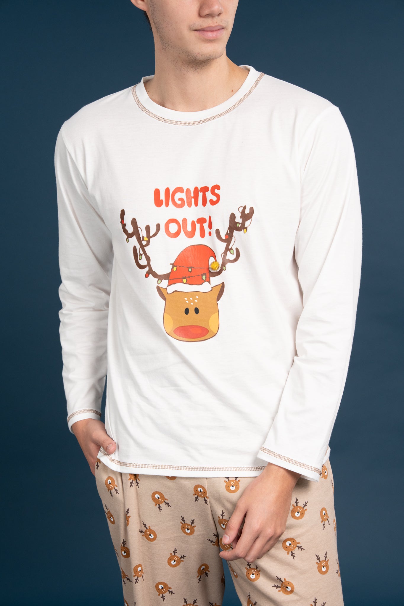 Pijama Clasica Light Out Manga larga y pantalon