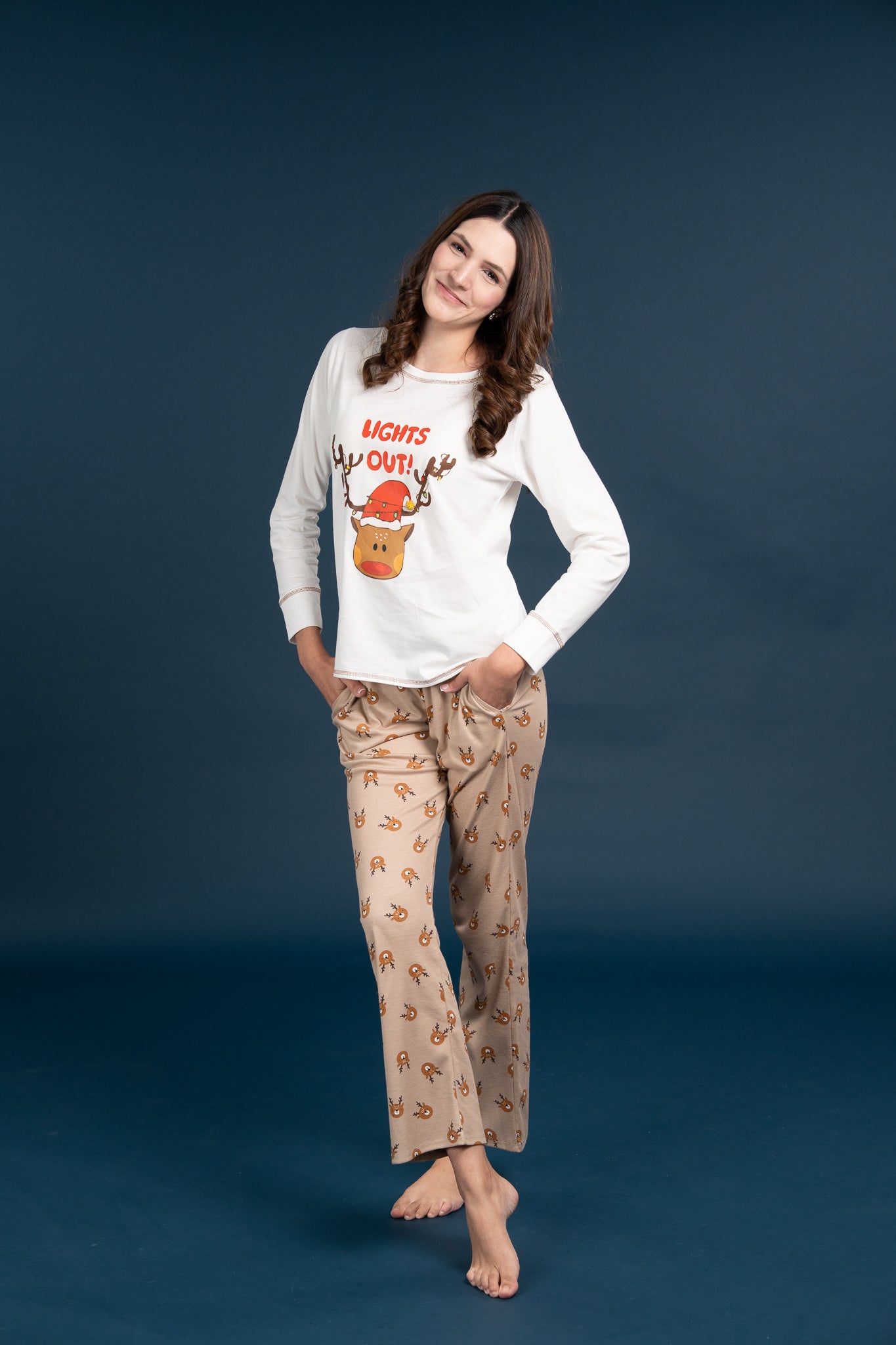Pijama Clasica Light Out Manga larga y pantalon