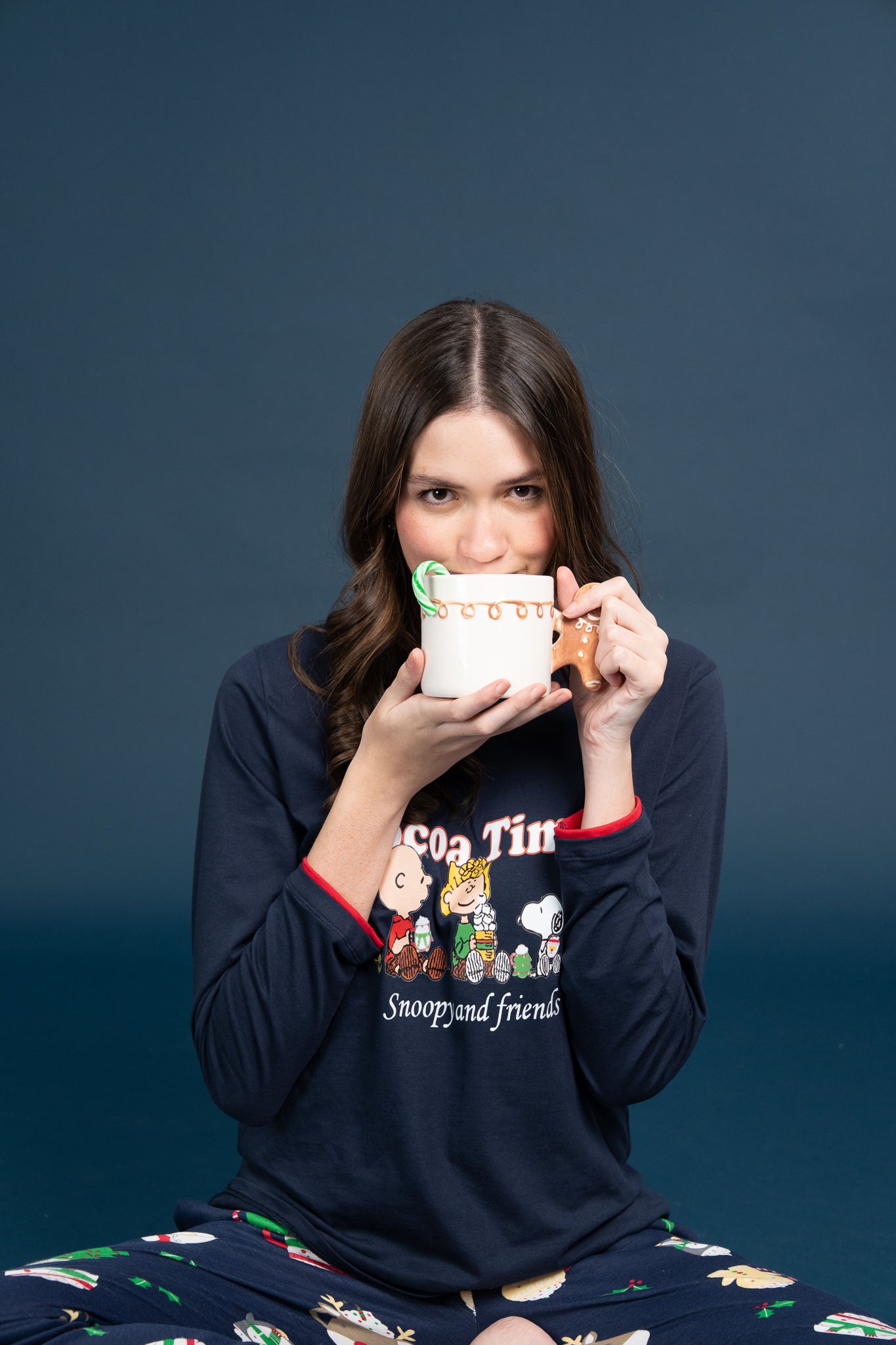 Pijama Clasica Cocoa Time Snoopy Manga larga y pantalon