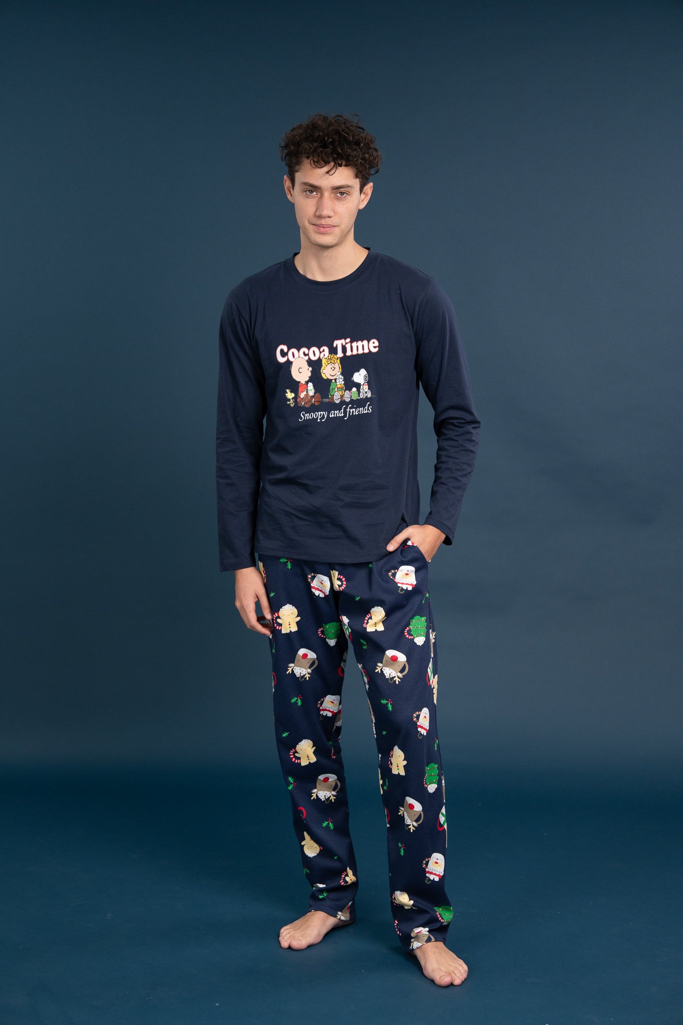 Pijama Clasica Cocoa Time Snoopy Manga larga y pantalon
