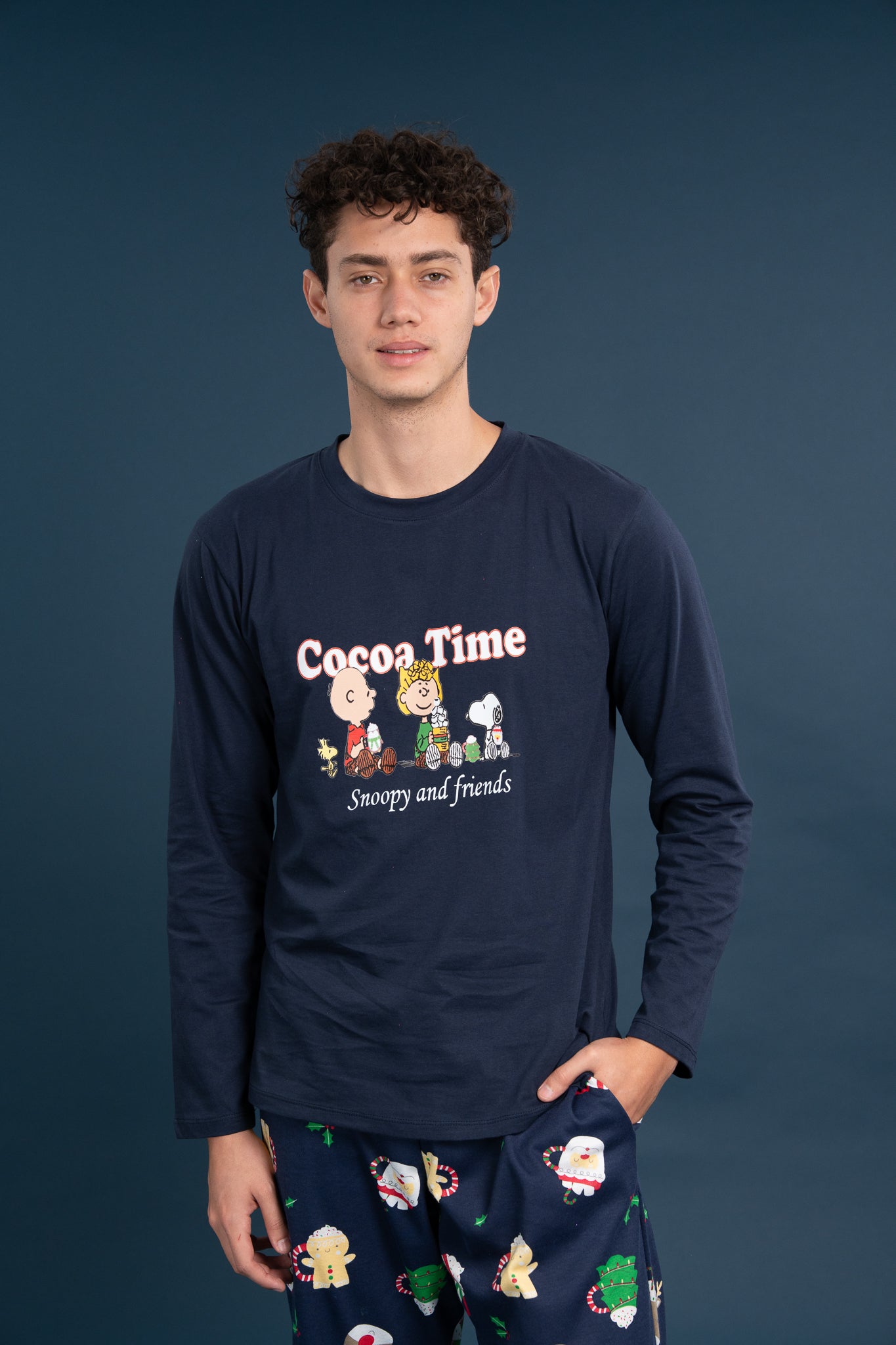 Pijama Clasica Cocoa Time Snoopy Manga larga y pantalon