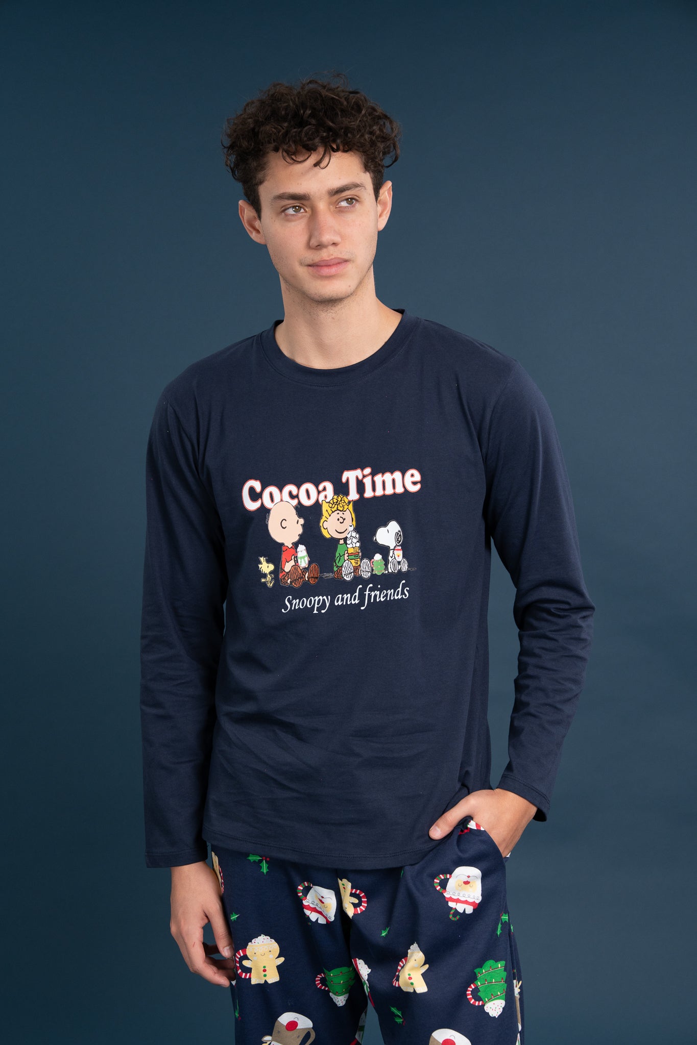 Pijama Clasica Cocoa Time Snoopy Manga larga y pantalon