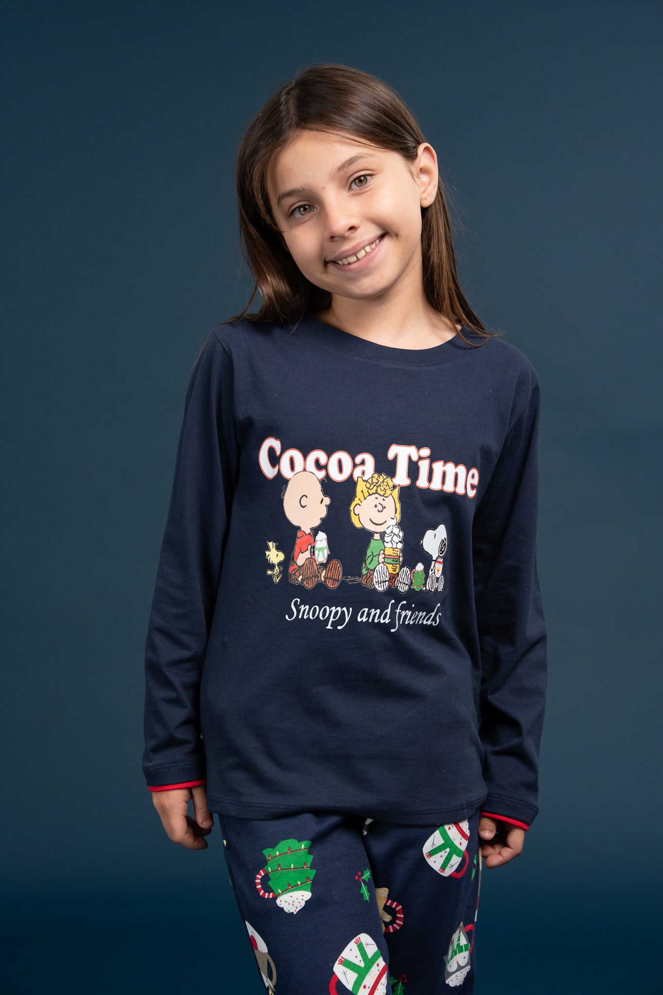 Pijama Clasica Cocoa Time Snoopy Manga larga y pantalon