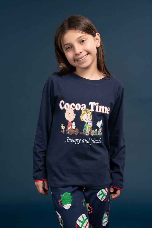 Pijama Clasica Cocoa Time Snoopy Manga larga y pantalon
