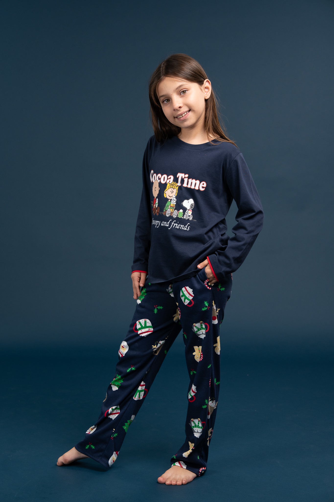 Pijama Clasica Cocoa Time Snoopy Manga larga y pantalon