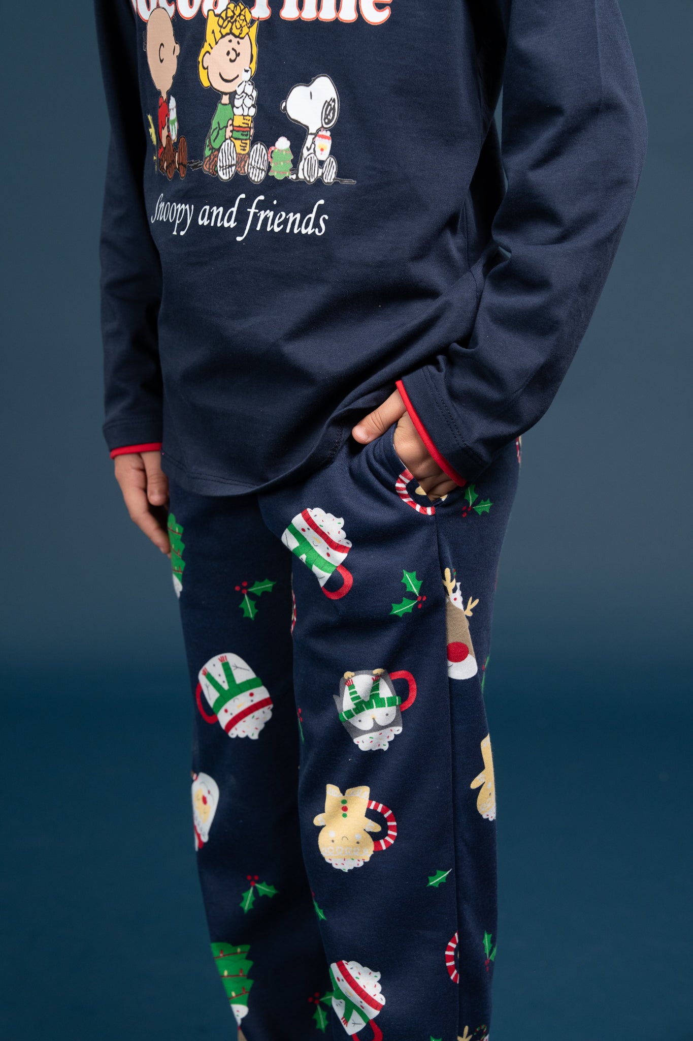 Pijama Clasica Cocoa Time Snoopy Manga larga y pantalon