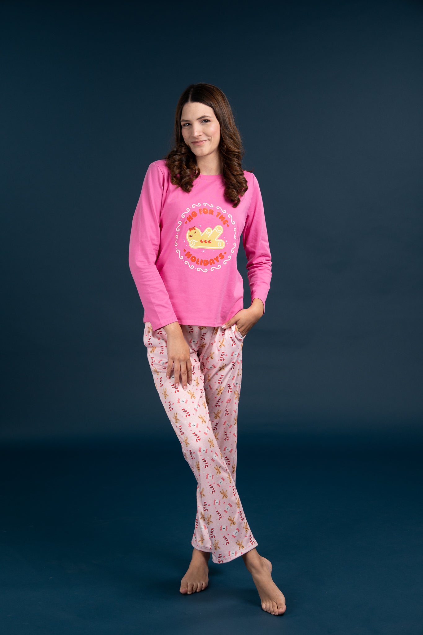 Pijama Clasica Gingerbread Manga larga y pantalon