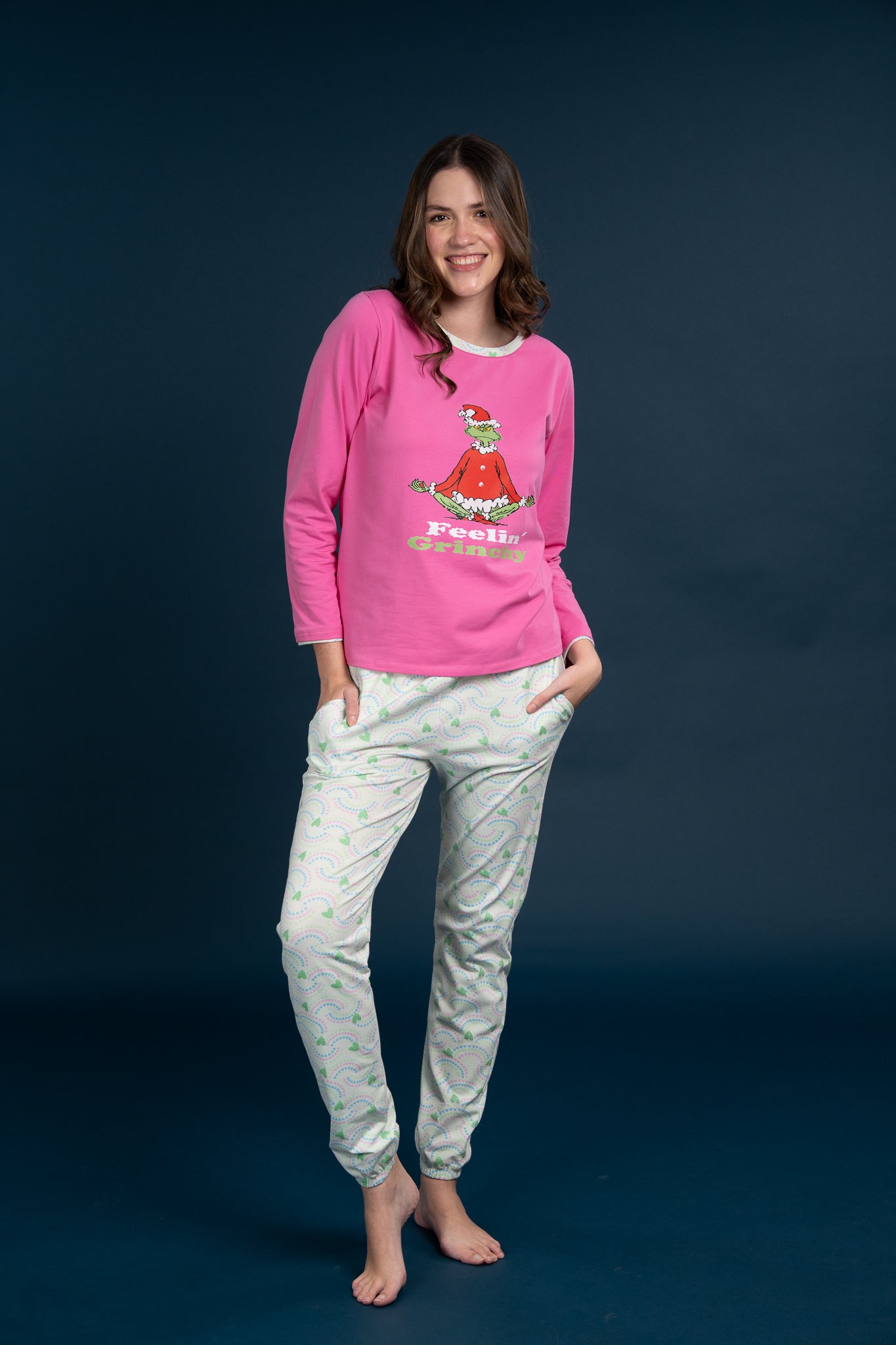 Pijama Clasica Feelin Grinch Manga larga y pantalon