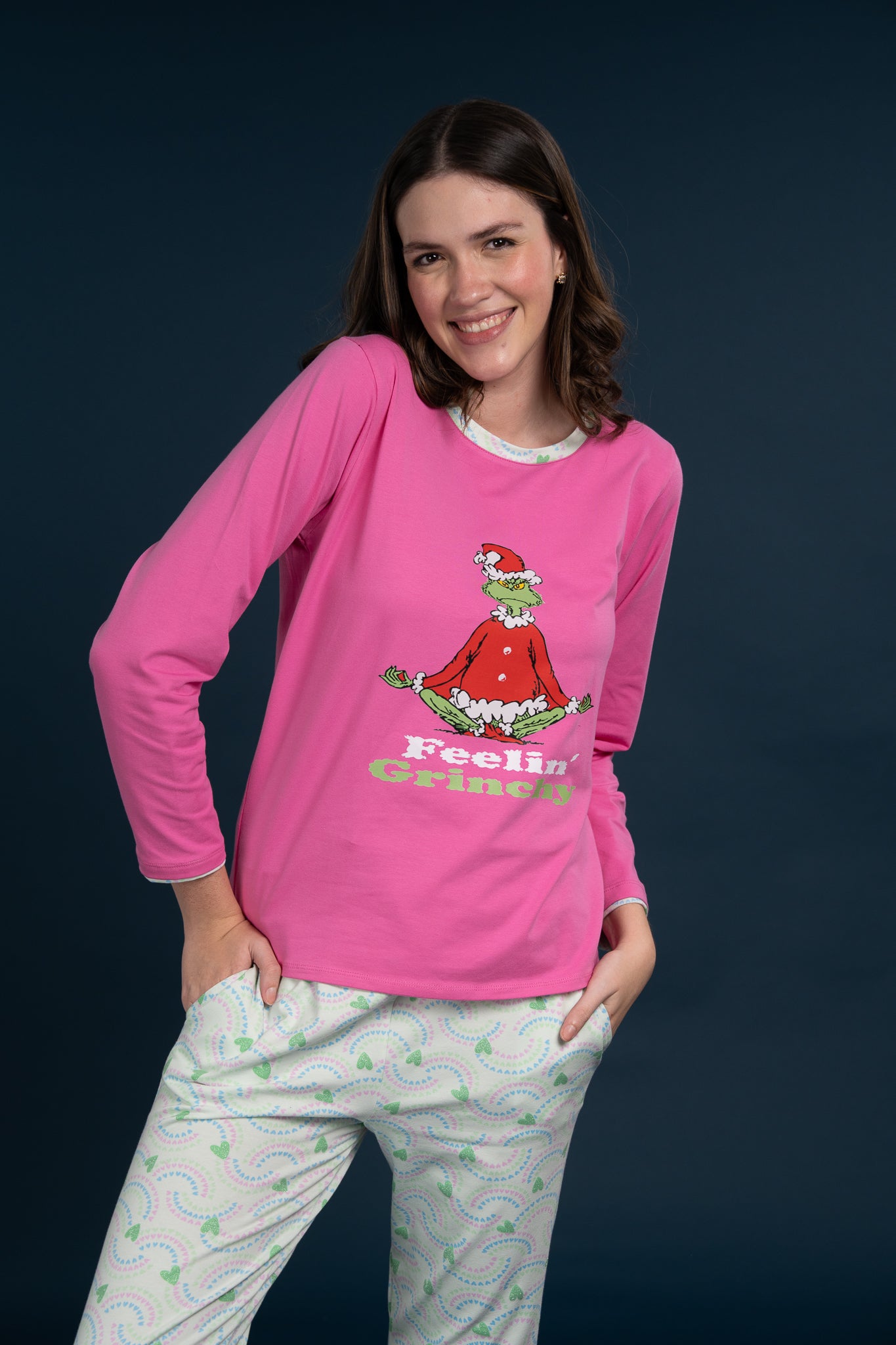 Pijama Clasica Feelin Grinch Manga larga y pantalon