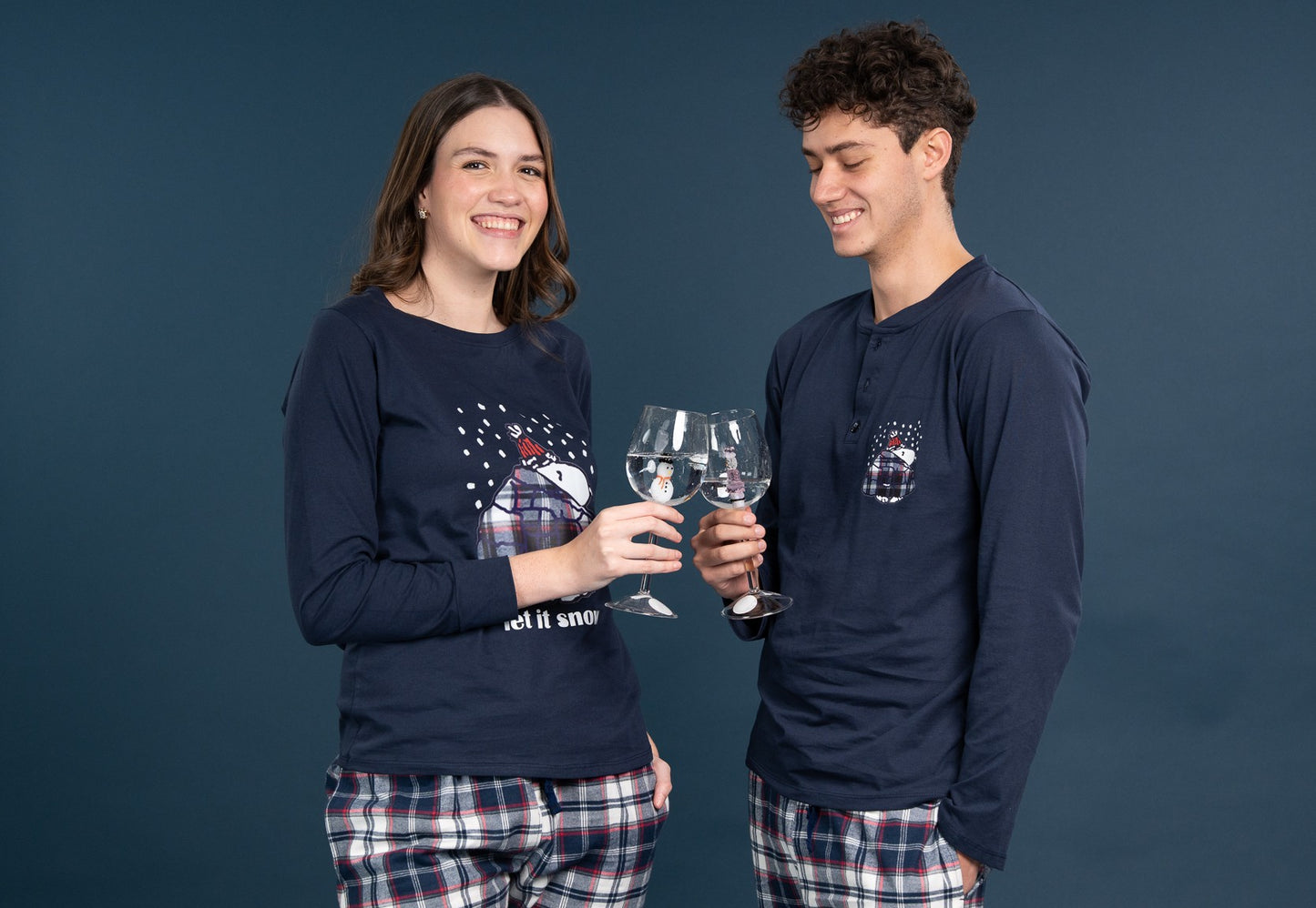 Pijama Clasica Let it snow Manga larga y pantalon