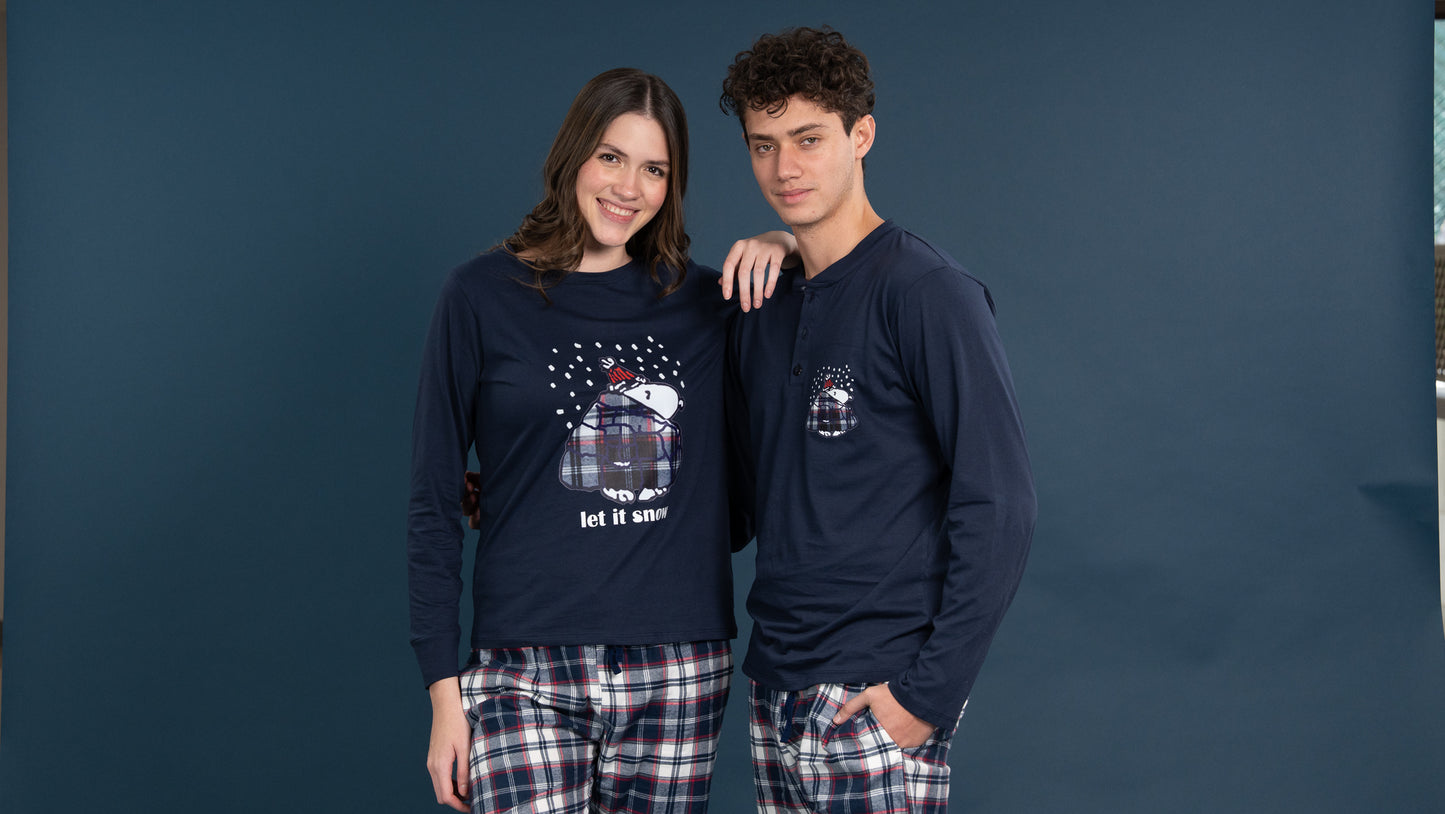 Pijama Clasica Let it snow Manga larga y pantalon