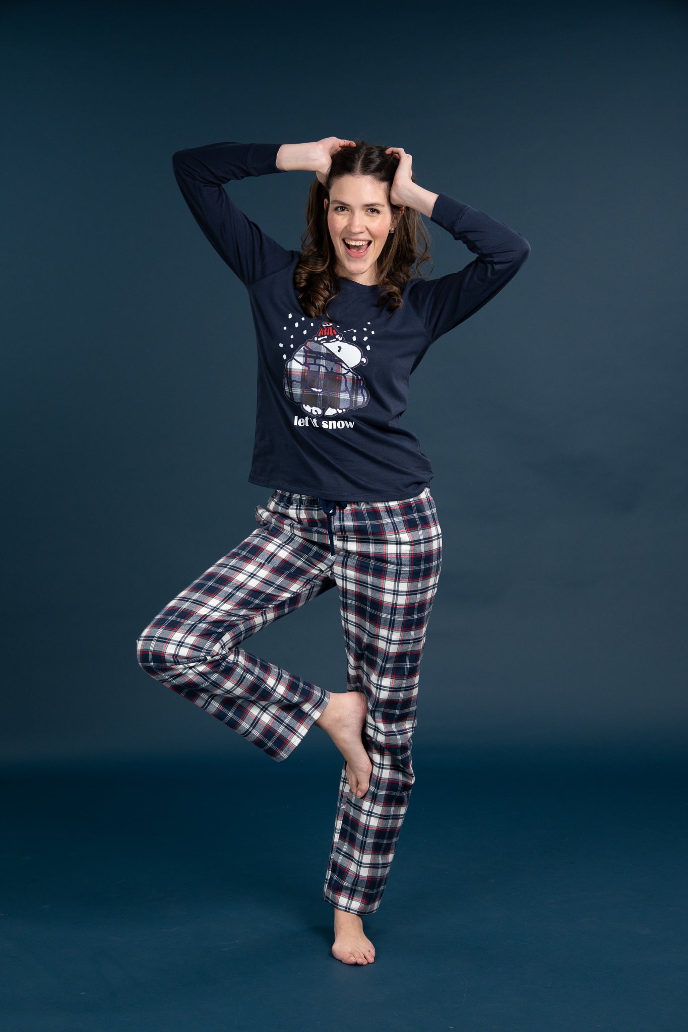 Pijama Clasica Let it snow Manga larga y pantalon