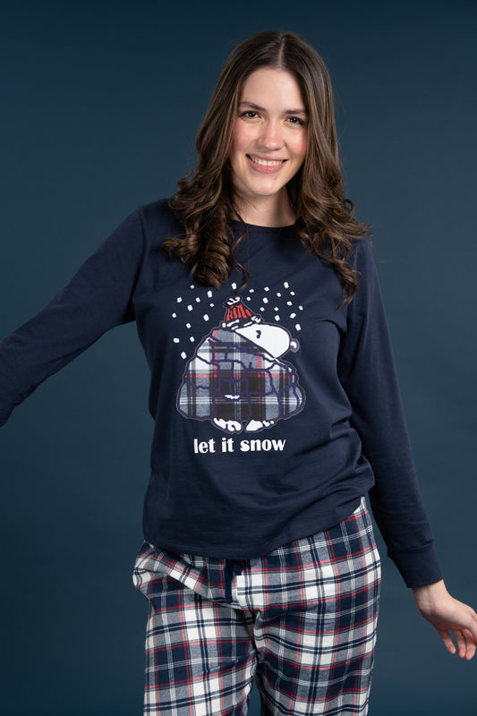 Pijama Clasica Let it snow Manga larga y pantalon