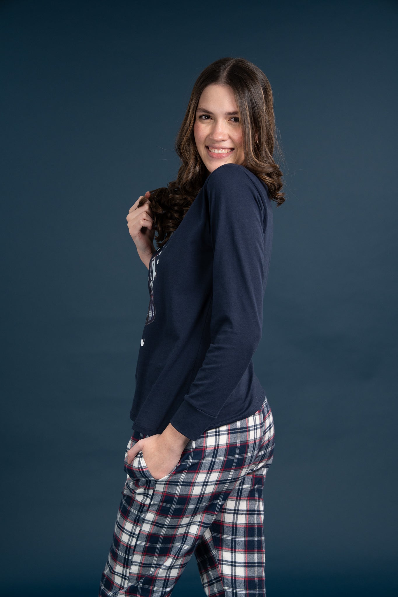 Pijama Clasica Let it snow Manga larga y pantalon