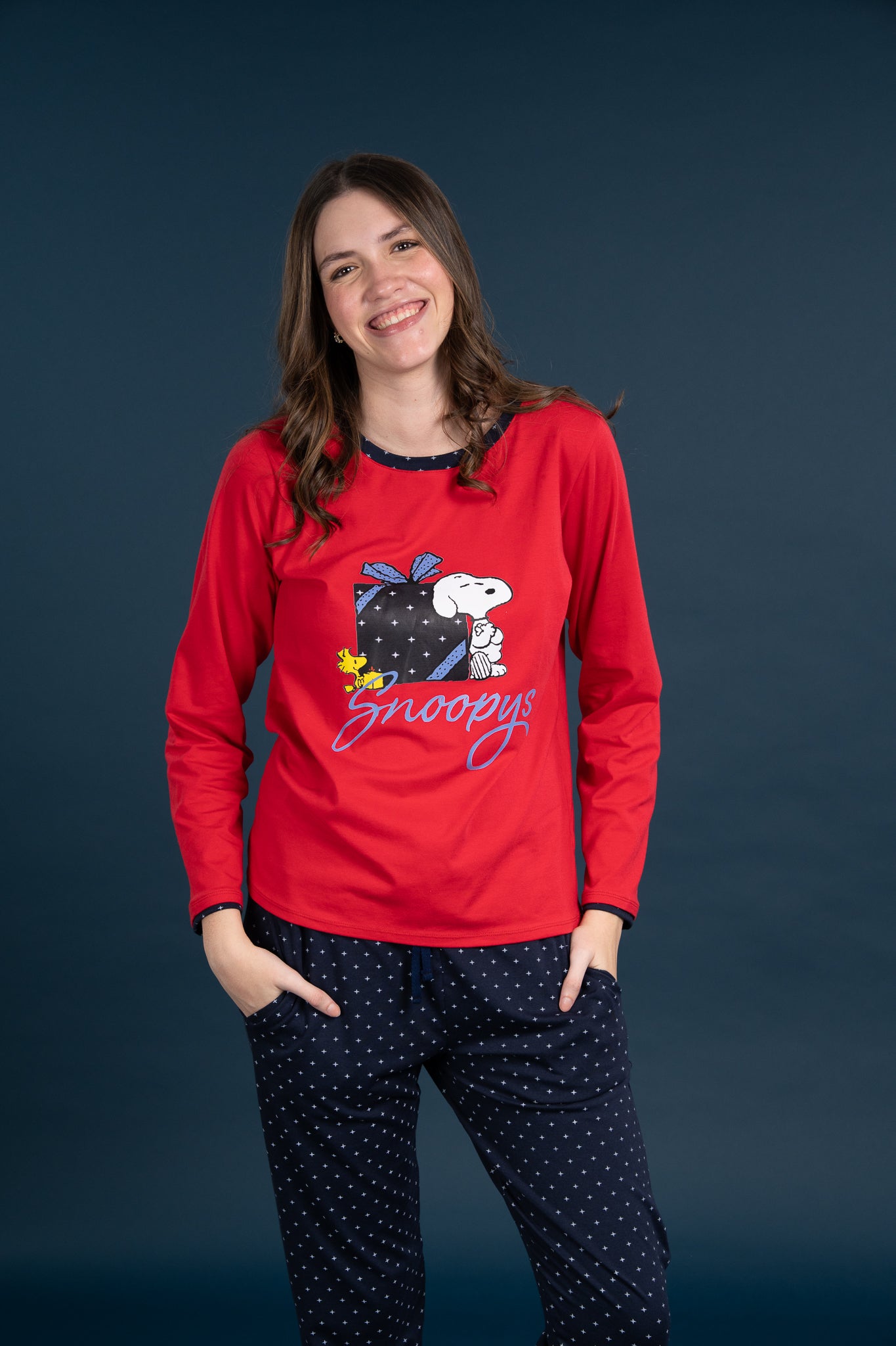 Pijama Clasica Gift Snoopy Manga larga y pantalon