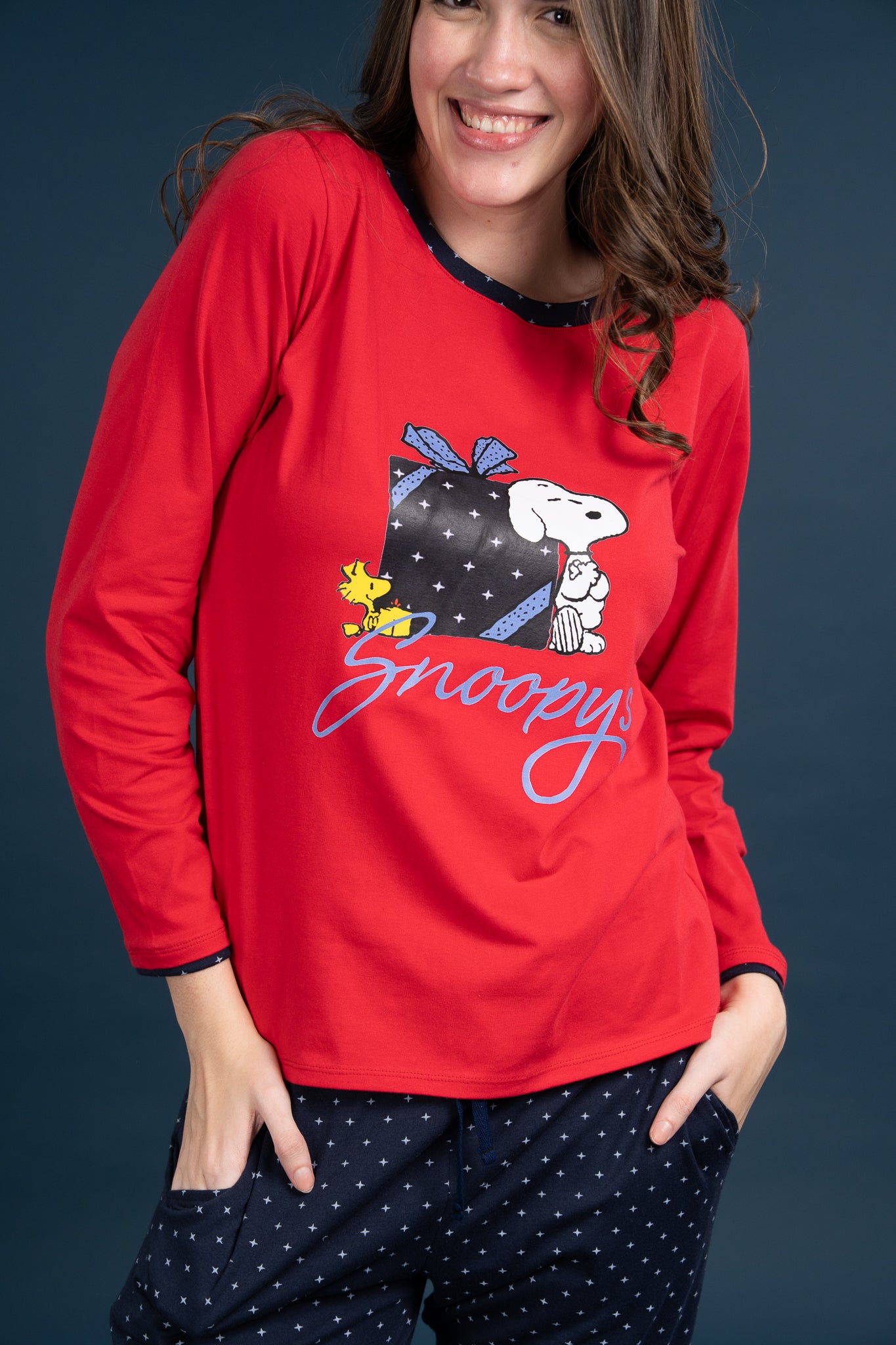 Pijama Clasica Gift Snoopy Manga larga y pantalon