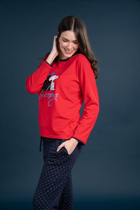 Pijama Clasica Gift Snoopy Manga larga y pantalon