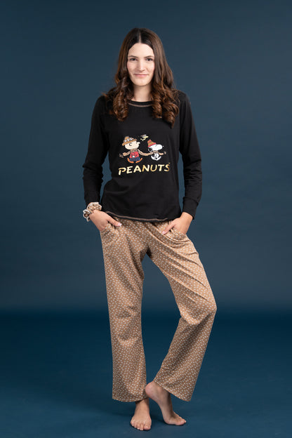 Pijama Clasica Peanuts Snoopy Manga larga y pantalon