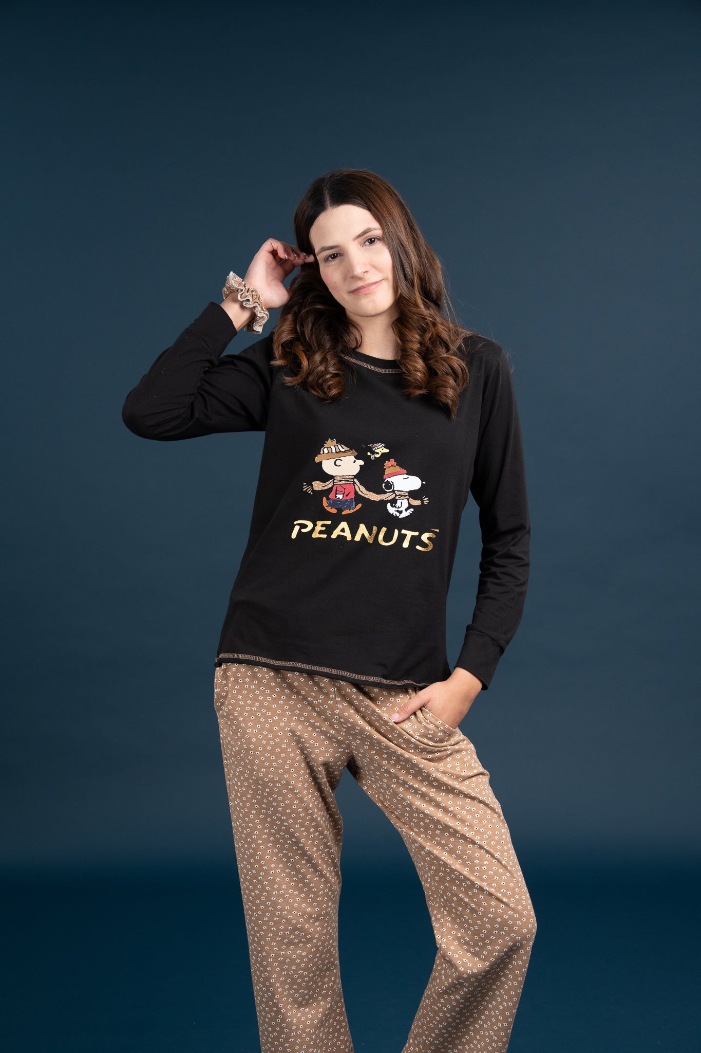 Pijama Clasica Peanuts Snoopy Manga larga y pantalon