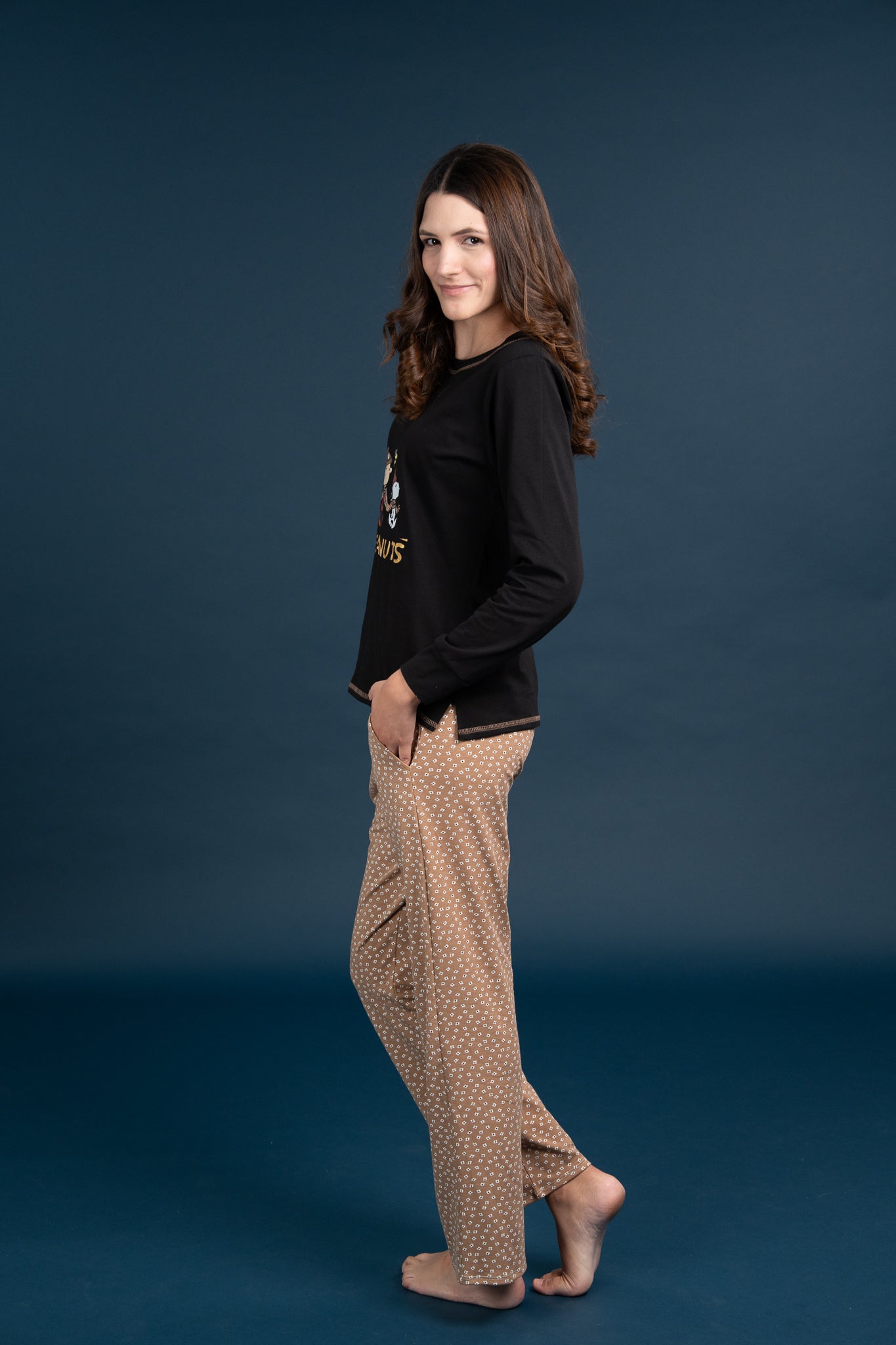 Pijama Clasica Peanuts Snoopy Manga larga y pantalon