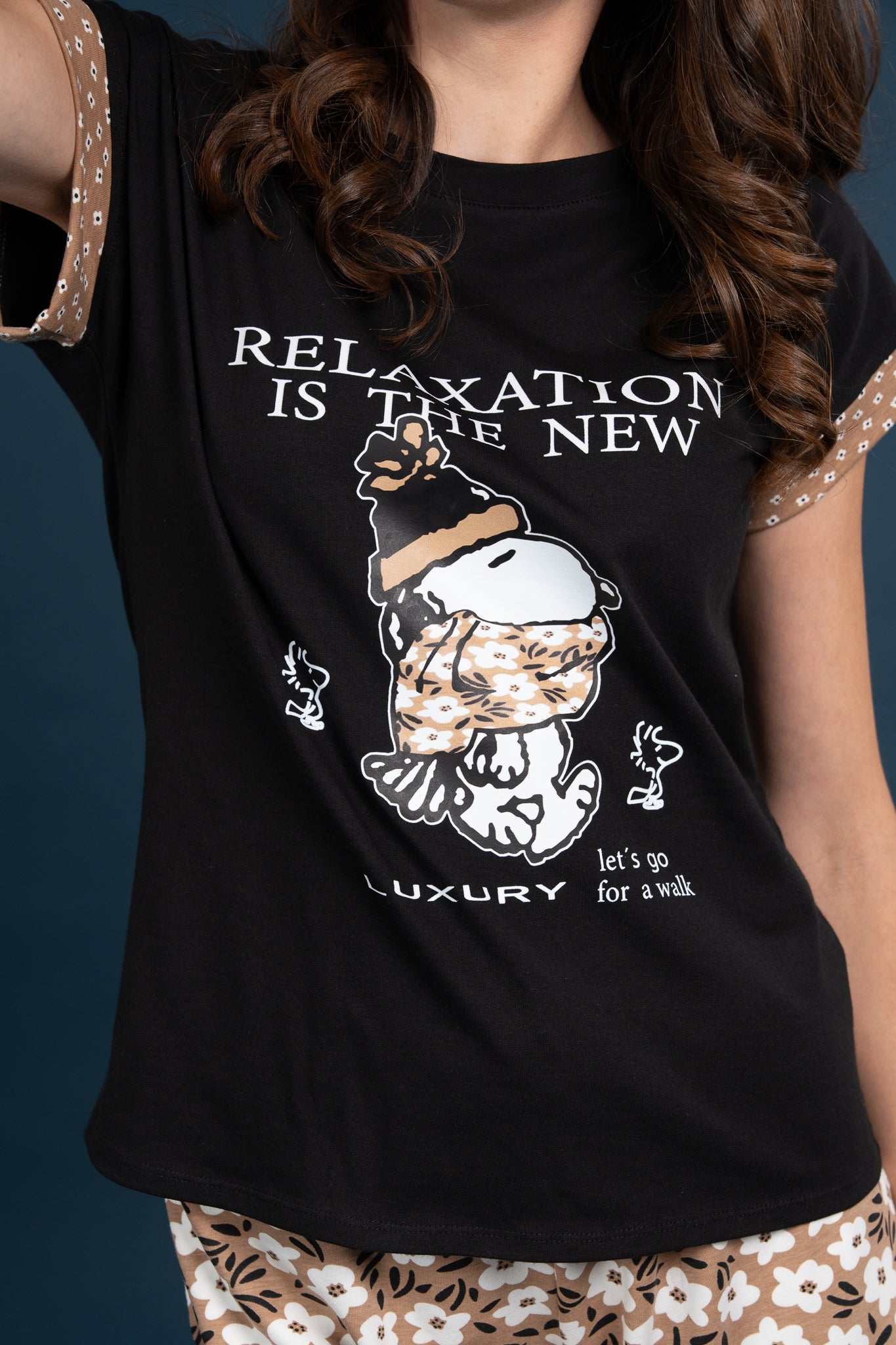 Pijama Clasica Relax Snoopy Manga corta y short