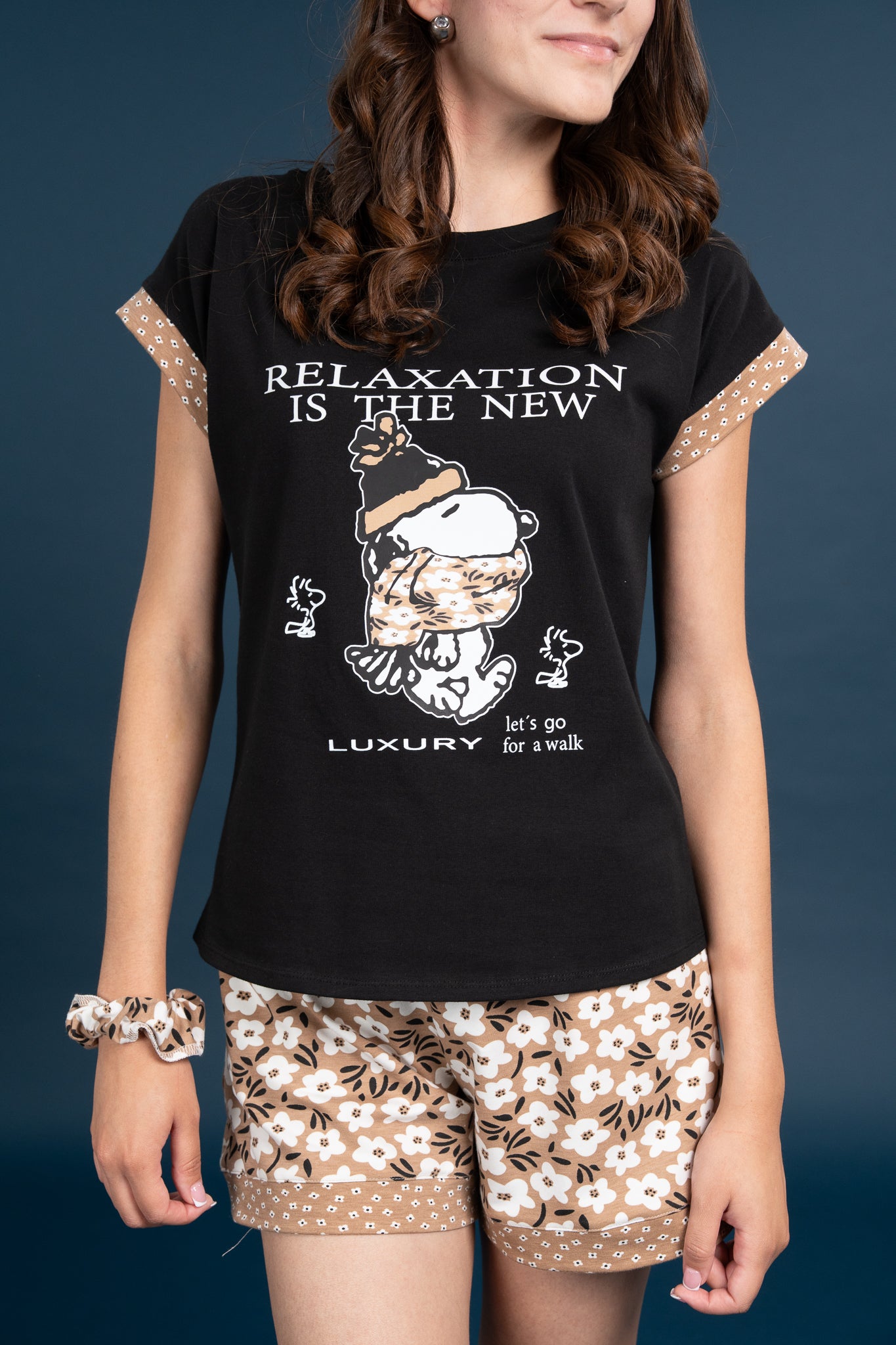 Pijama Clasica Relax Snoopy Manga corta y short