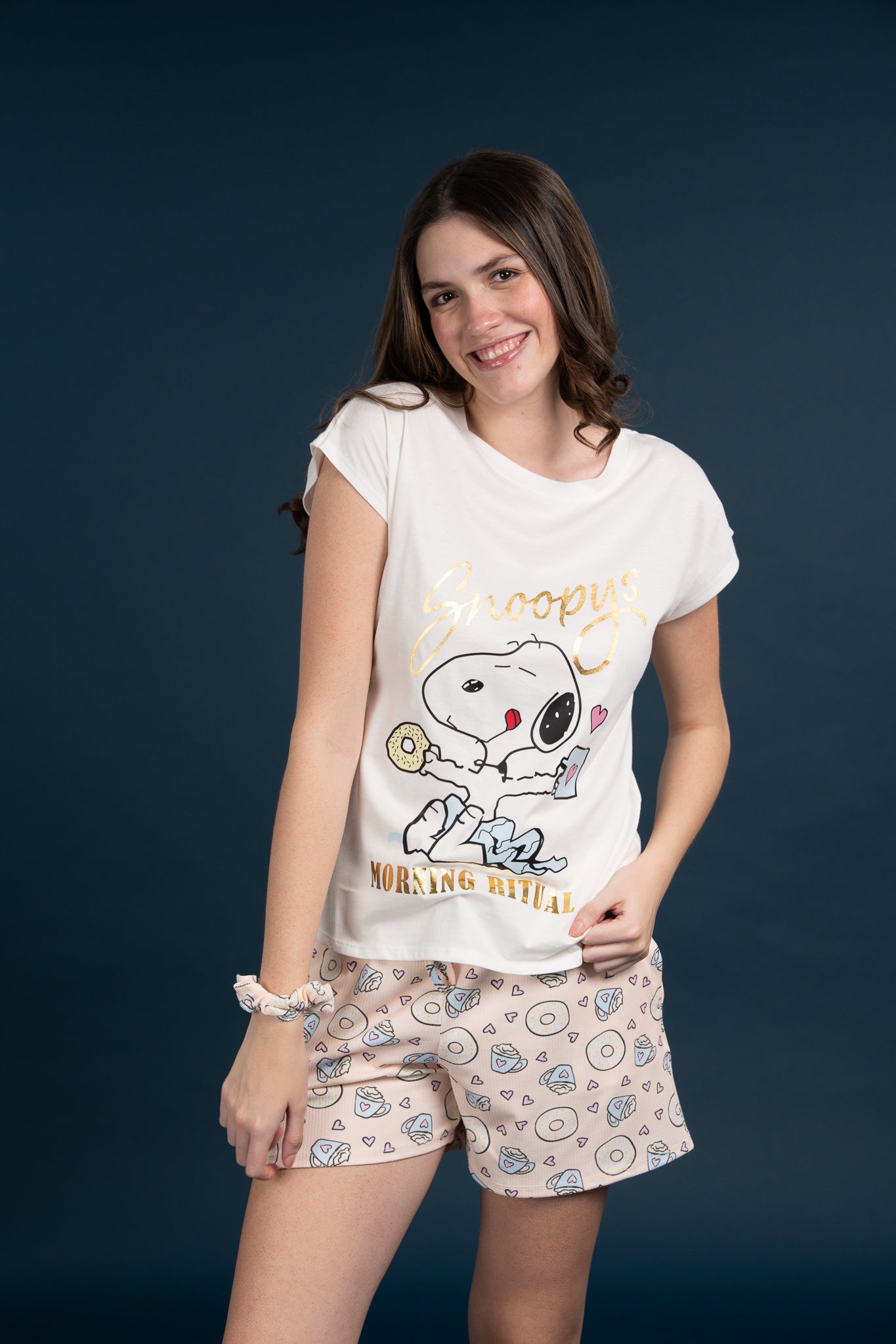 Pijama Clasica Morning Snoopy Manga corta y short