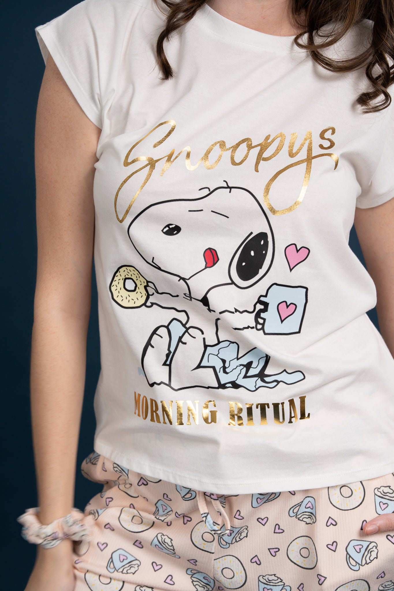 Pijama Clasica Morning Snoopy Manga corta y short