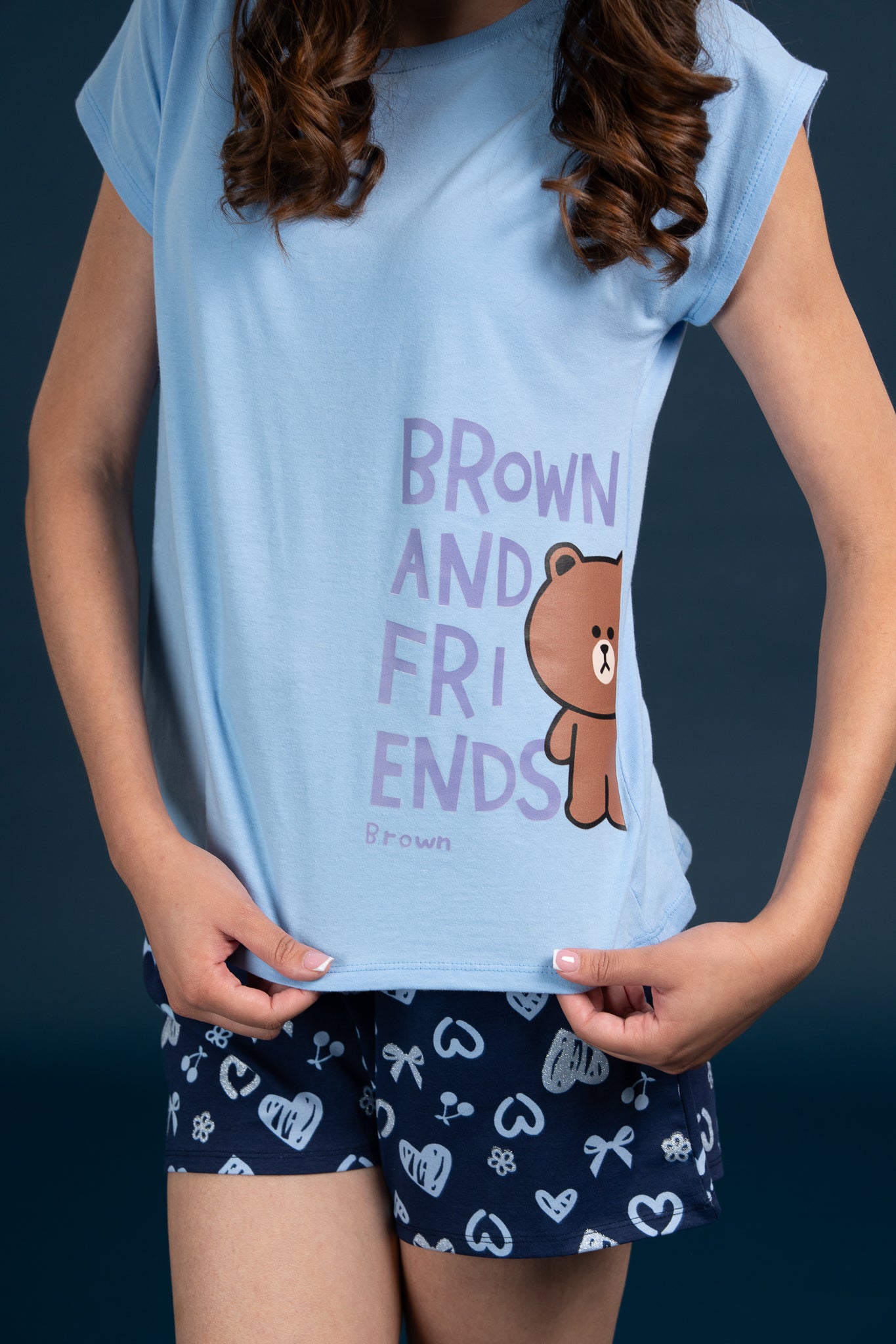 Pijama Clasica Brown Manga corta y short